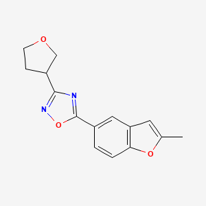 molecular formula C15H14N2O3 B5651575 5-(2-methyl-1-benzofuran-5-yl)-3-(tetrahydrofuran-3-yl)-1,2,4-oxadiazole 