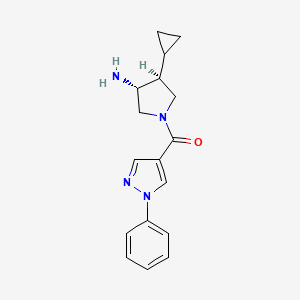 (3R*,4S*)-4-cyclopropyl-1-[(1-phenyl-1H-pyrazol-4-yl)carbonyl]pyrrolidin-3-amine