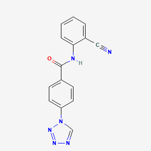 molecular formula C15H10N6O B5651585 N-(2-cyanophenyl)-4-(1H-tetrazol-1-yl)benzamide 