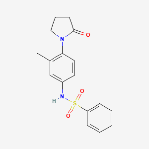 molecular formula C17H18N2O3S B5651588 N-[3-methyl-4-(2-oxo-1-pyrrolidinyl)phenyl]benzenesulfonamide 