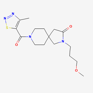 molecular formula C16H24N4O3S B5651598 2-(3-methoxypropyl)-8-[(4-methyl-1,2,3-thiadiazol-5-yl)carbonyl]-2,8-diazaspiro[4.5]decan-3-one 