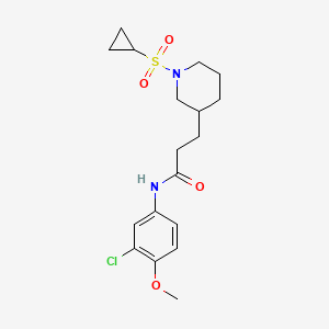 molecular formula C18H25ClN2O4S B5651608 N-(3-chloro-4-methoxyphenyl)-3-[1-(cyclopropylsulfonyl)piperidin-3-yl]propanamide 