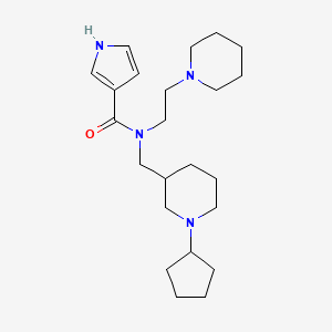molecular formula C23H38N4O B5651615 N-[(1-cyclopentylpiperidin-3-yl)methyl]-N-(2-piperidin-1-ylethyl)-1H-pyrrole-3-carboxamide 