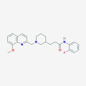 molecular formula C25H28FN3O2 B5651628 N-(2-fluorophenyl)-3-{1-[(8-methoxy-2-quinolinyl)methyl]-3-piperidinyl}propanamide 