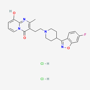 molecular formula C23H25Cl2FN4O3 B565163 6,7,8,9 脱氢帕利哌酮盐酸盐 CAS No. 170359-61-2