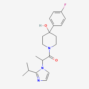 molecular formula C20H26FN3O2 B5651682 4-(4-fluorophenyl)-1-[2-(2-isopropyl-1H-imidazol-1-yl)propanoyl]-4-piperidinol 