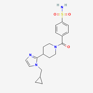 molecular formula C19H24N4O3S B5651686 4-({4-[1-(cyclopropylmethyl)-1H-imidazol-2-yl]piperidin-1-yl}carbonyl)benzenesulfonamide 