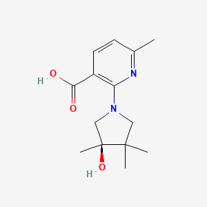 2-[(3R)-3-hydroxy-3,4,4-trimethyl-1-pyrrolidinyl]-6-methylnicotinic acid