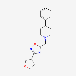 molecular formula C18H23N3O2 B5651703 4-phenyl-1-{[3-(tetrahydrofuran-3-yl)-1,2,4-oxadiazol-5-yl]methyl}piperidine 