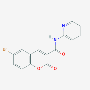 molecular formula C15H9BrN2O3 B5651706 6-bromo-2-oxo-N-2-pyridinyl-2H-chromene-3-carboxamide 