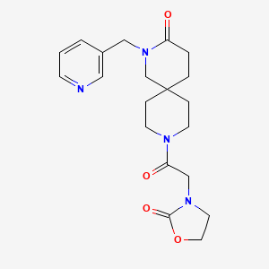 molecular formula C20H26N4O4 B5651727 9-[(2-oxo-1,3-oxazolidin-3-yl)acetyl]-2-(pyridin-3-ylmethyl)-2,9-diazaspiro[5.5]undecan-3-one 