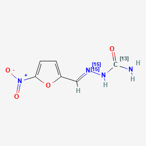 molecular formula C6H6N4O4 B565174 硝呋喃妥因-13C,15N2 CAS No. 1217220-85-3