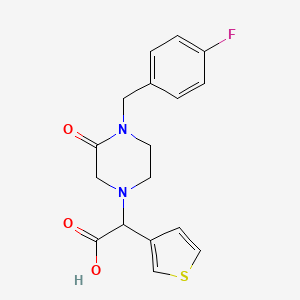 molecular formula C17H17FN2O3S B5651763 [4-(4-fluorobenzyl)-3-oxopiperazin-1-yl](3-thienyl)acetic acid 