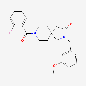 molecular formula C23H25FN2O3 B5651768 8-(2-fluorobenzoyl)-2-(3-methoxybenzyl)-2,8-diazaspiro[4.5]decan-3-one 