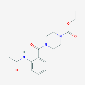 molecular formula C16H21N3O4 B5651788 ethyl 4-[2-(acetylamino)benzoyl]-1-piperazinecarboxylate 