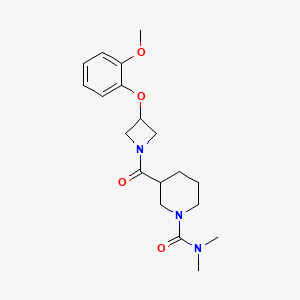 molecular formula C19H27N3O4 B5651816 3-{[3-(2-methoxyphenoxy)-1-azetidinyl]carbonyl}-N,N-dimethyl-1-piperidinecarboxamide 