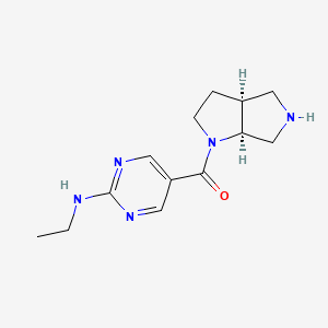 molecular formula C13H19N5O B5651832 N-ethyl-5-[rel-(3aS,6aS)-hexahydropyrrolo[3,4-b]pyrrol-1(2H)-ylcarbonyl]-2-pyrimidinamine hydrochloride 
