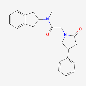 molecular formula C22H24N2O2 B5651844 N-(2,3-dihydro-1H-inden-2-yl)-N-methyl-2-(2-oxo-4-phenylpyrrolidin-1-yl)acetamide 