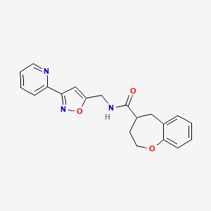 molecular formula C20H19N3O3 B5651846 N-[(3-pyridin-2-ylisoxazol-5-yl)methyl]-2,3,4,5-tetrahydro-1-benzoxepine-4-carboxamide 