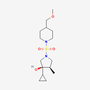 molecular formula C15H28N2O4S B5651906 (3R*,4R*)-3-cyclopropyl-1-{[4-(methoxymethyl)-1-piperidinyl]sulfonyl}-4-methyl-3-pyrrolidinol 
