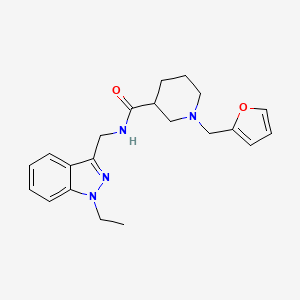 molecular formula C21H26N4O2 B5651913 N-[(1-ethyl-1H-indazol-3-yl)methyl]-1-(2-furylmethyl)-3-piperidinecarboxamide 