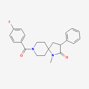 molecular formula C22H23FN2O2 B5651918 8-(4-fluorobenzoyl)-1-methyl-3-phenyl-1,8-diazaspiro[4.5]decan-2-one 