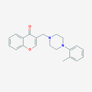 molecular formula C21H22N2O2 B5651926 3-{[4-(2-methylphenyl)-1-piperazinyl]methyl}-4H-chromen-4-one 