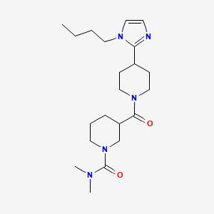 molecular formula C21H35N5O2 B5651935 3-{[4-(1-butyl-1H-imidazol-2-yl)piperidin-1-yl]carbonyl}-N,N-dimethylpiperidine-1-carboxamide 