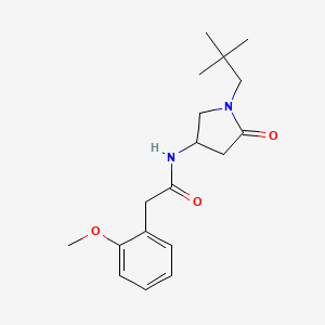 molecular formula C18H26N2O3 B5651942 N-[1-(2,2-dimethylpropyl)-5-oxo-3-pyrrolidinyl]-2-(2-methoxyphenyl)acetamide 