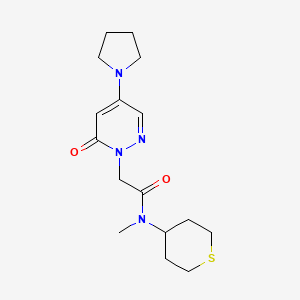 molecular formula C16H24N4O2S B5651945 N-methyl-2-(6-oxo-4-pyrrolidin-1-ylpyridazin-1(6H)-yl)-N-(tetrahydro-2H-thiopyran-4-yl)acetamide 