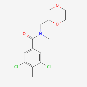 molecular formula C14H17Cl2NO3 B5651966 3,5-dichloro-N-(1,4-dioxan-2-ylmethyl)-N,4-dimethylbenzamide 