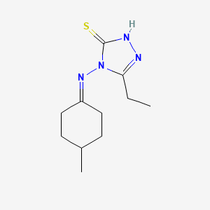 molecular formula C11H18N4S B5651969 5-ethyl-4-[(4-methylcyclohexylidene)amino]-4H-1,2,4-triazole-3-thiol 