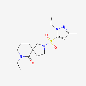 molecular formula C17H28N4O3S B5651970 2-[(1-ethyl-3-methyl-1H-pyrazol-5-yl)sulfonyl]-7-isopropyl-2,7-diazaspiro[4.5]decan-6-one 