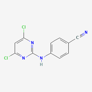 molecular formula C11H6Cl2N4 B565198 4-((4,6-Dichloropyrimidin-2-yl)amino)benzonitrile CAS No. 329187-59-9