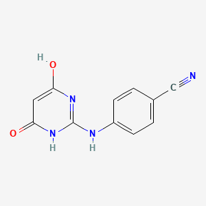molecular formula C11H8N4O2 B565199 4-((4-Hydroxy-6-oxo-1,6-dihydropyrimidin-2-yl)amino)benzonitrile CAS No. 374067-80-8