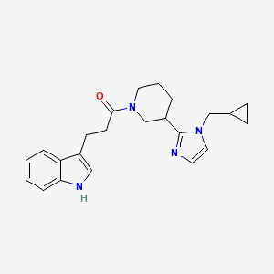 molecular formula C23H28N4O B5651990 3-(3-{3-[1-(cyclopropylmethyl)-1H-imidazol-2-yl]piperidin-1-yl}-3-oxopropyl)-1H-indole 