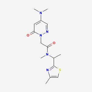 molecular formula C15H21N5O2S B5652008 2-[4-(dimethylamino)-6-oxopyridazin-1(6H)-yl]-N-methyl-N-[1-(4-methyl-1,3-thiazol-2-yl)ethyl]acetamide 