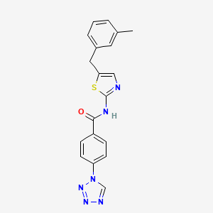 molecular formula C19H16N6OS B5652016 N-[5-(3-methylbenzyl)-1,3-thiazol-2-yl]-4-(1H-tetrazol-1-yl)benzamide 