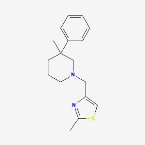 molecular formula C17H22N2S B5652028 3-methyl-1-[(2-methyl-1,3-thiazol-4-yl)methyl]-3-phenylpiperidine 