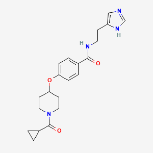 4-{[1-(cyclopropylcarbonyl)piperidin-4-yl]oxy}-N-[2-(1H-imidazol-4-yl)ethyl]benzamide