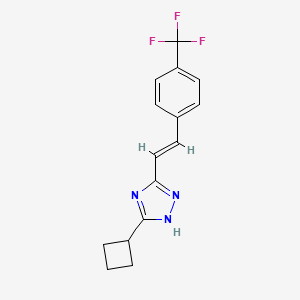 molecular formula C15H14F3N3 B5652039 3-cyclobutyl-5-{(E)-2-[4-(trifluoromethyl)phenyl]vinyl}-1H-1,2,4-triazole 