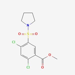 molecular formula C12H13Cl2NO4S B5652071 methyl 2,4-dichloro-5-(1-pyrrolidinylsulfonyl)benzoate 