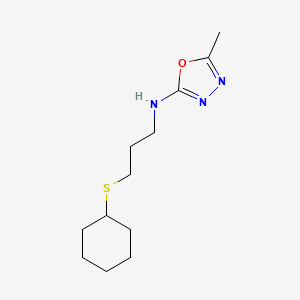 molecular formula C12H21N3OS B5652088 N-[3-(cyclohexylthio)propyl]-5-methyl-1,3,4-oxadiazol-2-amine 