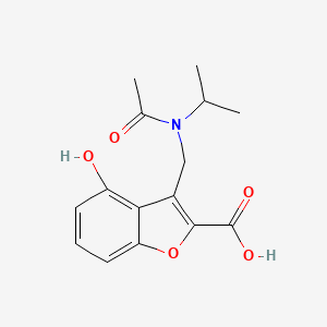 molecular formula C15H17NO5 B5652103 3-{[acetyl(isopropyl)amino]methyl}-4-hydroxy-1-benzofuran-2-carboxylic acid 