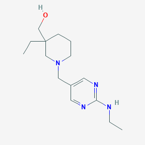 molecular formula C15H26N4O B5652107 (3-ethyl-1-{[2-(ethylamino)-5-pyrimidinyl]methyl}-3-piperidinyl)methanol 