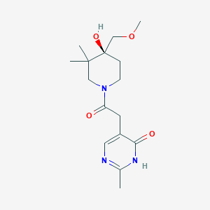 5-{2-[(4S)-4-hydroxy-4-(methoxymethyl)-3,3-dimethyl-1-piperidinyl]-2-oxoethyl}-2-methyl-4(3H)-pyrimidinone