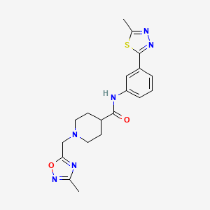 1-[(3-methyl-1,2,4-oxadiazol-5-yl)methyl]-N-[3-(5-methyl-1,3,4-thiadiazol-2-yl)phenyl]piperidine-4-carboxamide