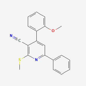 molecular formula C20H16N2OS B5652143 4-(2-methoxyphenyl)-2-(methylthio)-6-phenylnicotinonitrile 