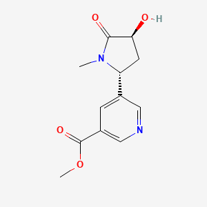 molecular formula C12H14N2O4 B565216 Methyl 5-[(2R,4S)-4-hydroxy-1-methyl-5-oxopyrrolidin-2-yl]pyridine-3-carboxylate CAS No. 1217641-50-3