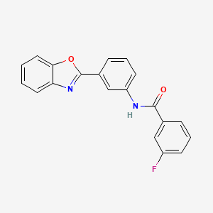 molecular formula C20H13FN2O2 B5652160 N-[3-(1,3-benzoxazol-2-yl)phenyl]-3-fluorobenzamide 